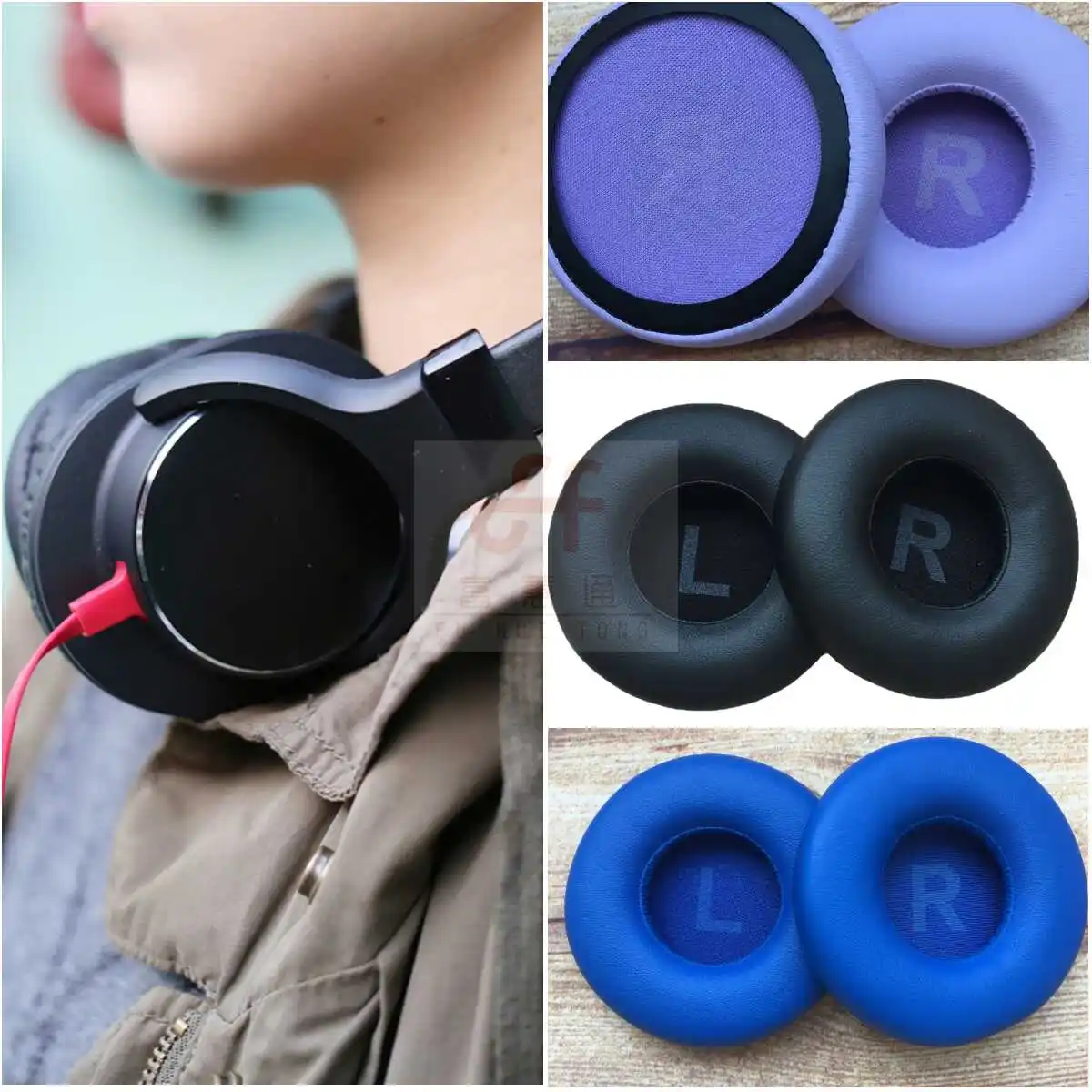 Cuscinetti Auricolari Per Sony Mdr-Zx110 100 220 300 310 Mdr-Zx330Bt V150 Wh-Ch500 Jbl Tune 600Bt T500Bt T450Bt 70 Millimetri Rotonda On-Ear Cuffie