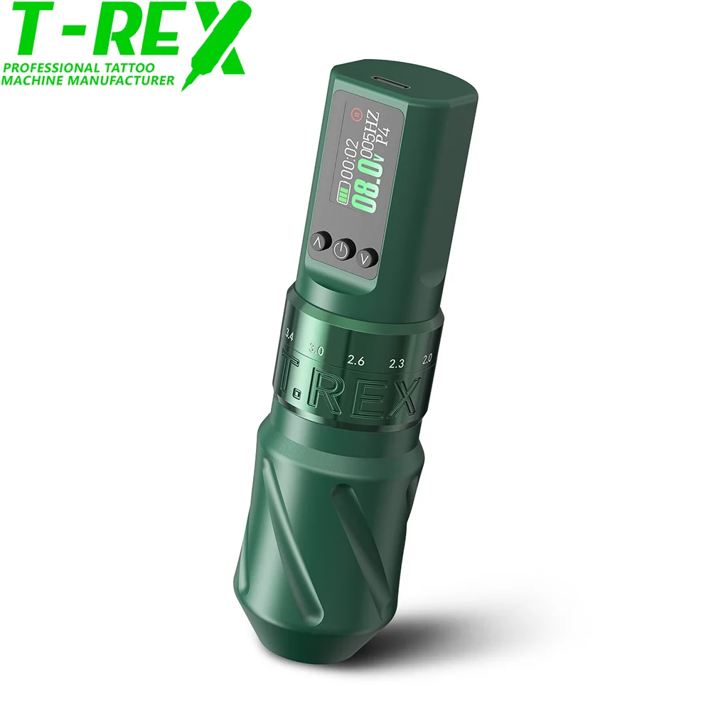 Macchinetta per Tatuaggi Wireless T-Rex V1 con Corsa Regolabile e Batteria da 1600mAh