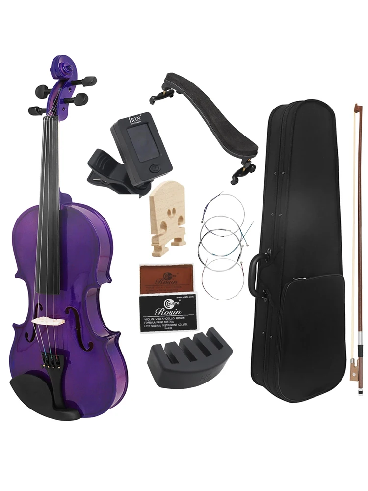 Description Picture 2 of item4/4 Violin Solid Wood Purple Acoustic Violin Professionals Handcrafted Violin   for Beginners Stringed Instrument