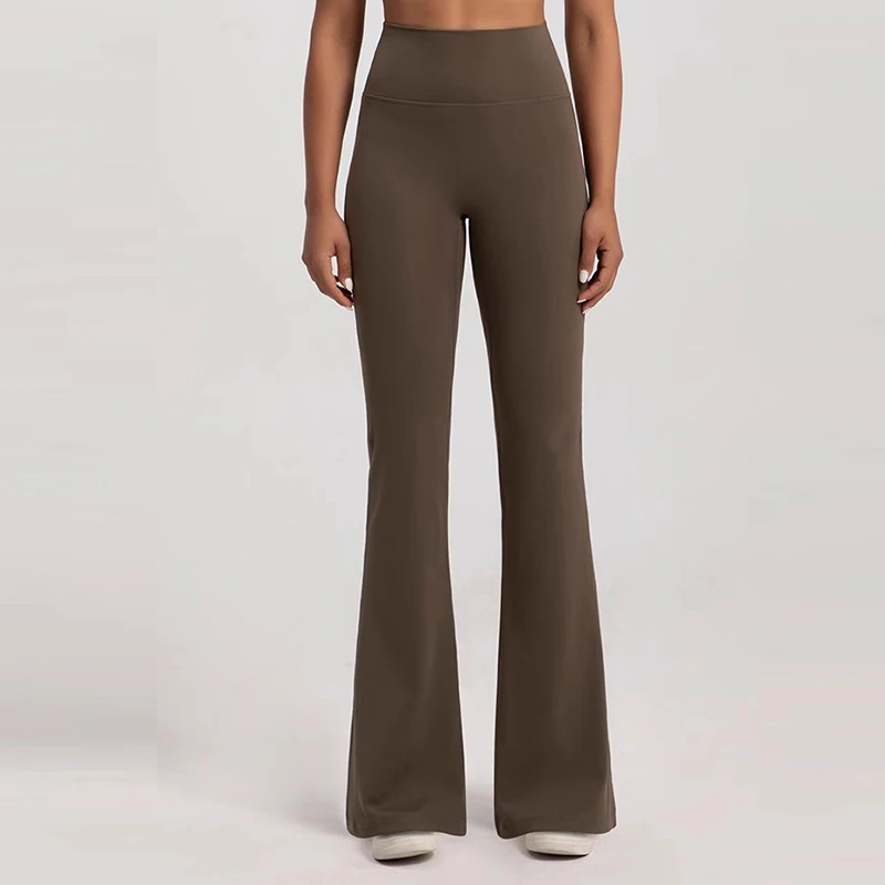 Women's High-Waisted Elastic Flared Pants Waist Cinching Hip-Lifting Fitness Exercise Casual Outdoor Yoga Pants