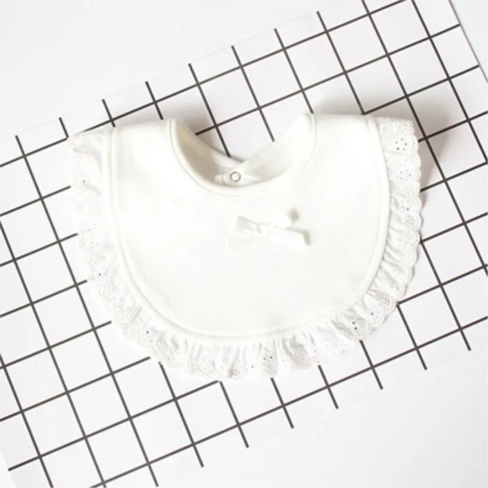 Cotton Newborn Lace Bow Baby Bibs Girls Boys Burp Cloth Infant Bibs Baberos Infant Saliva Towels Toddler Baby Scarf feeding bib