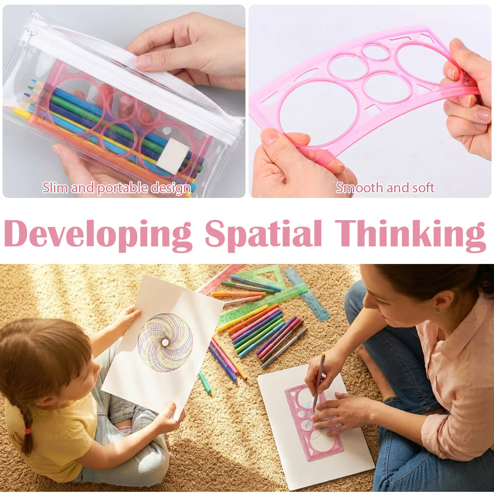 Enhanced Product Title: Versatile Geometric Spiral Art & Drawing Ruler Tool