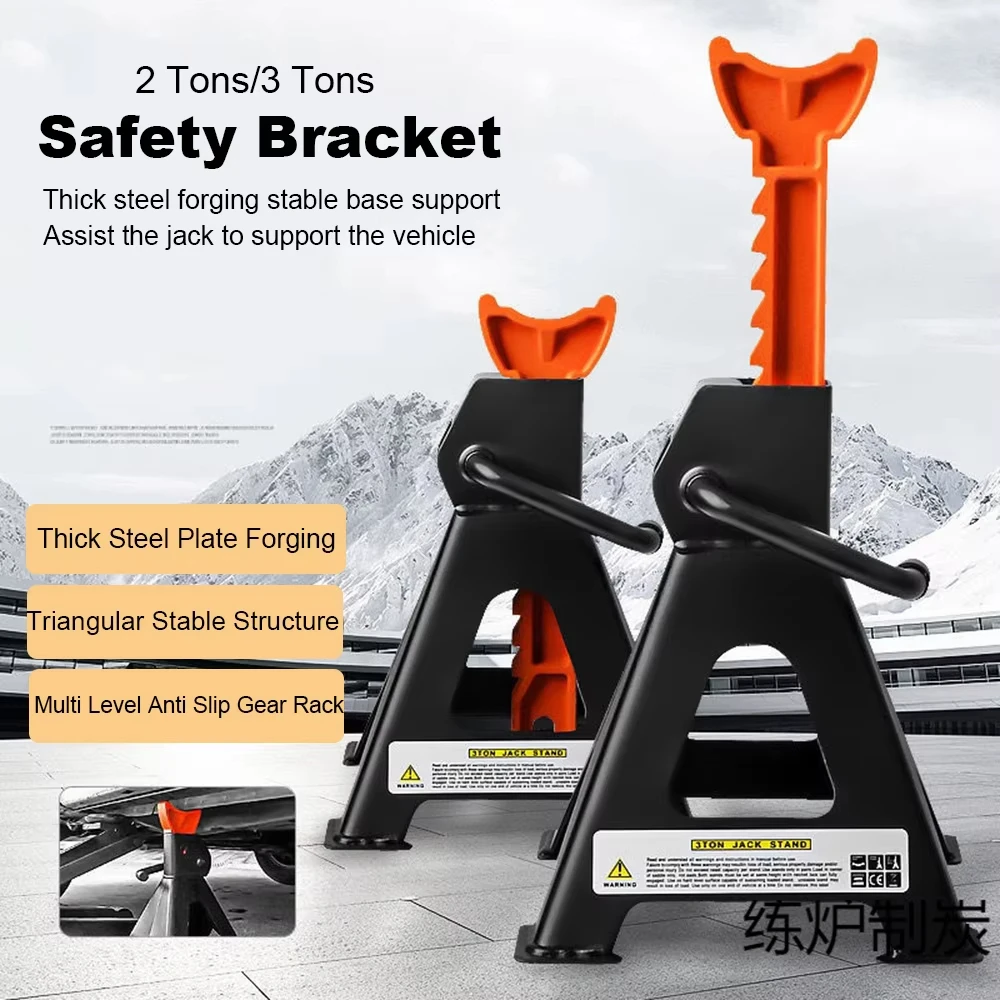 Axle Stands 3 Ton Steel Axle Jack Stands - 4 Wide Feet, Heavy Vehicle Stand Lifting Tool With 9-stage Height Adjustment Car Jack Stands Heavy Duty For Car Garage Workshop