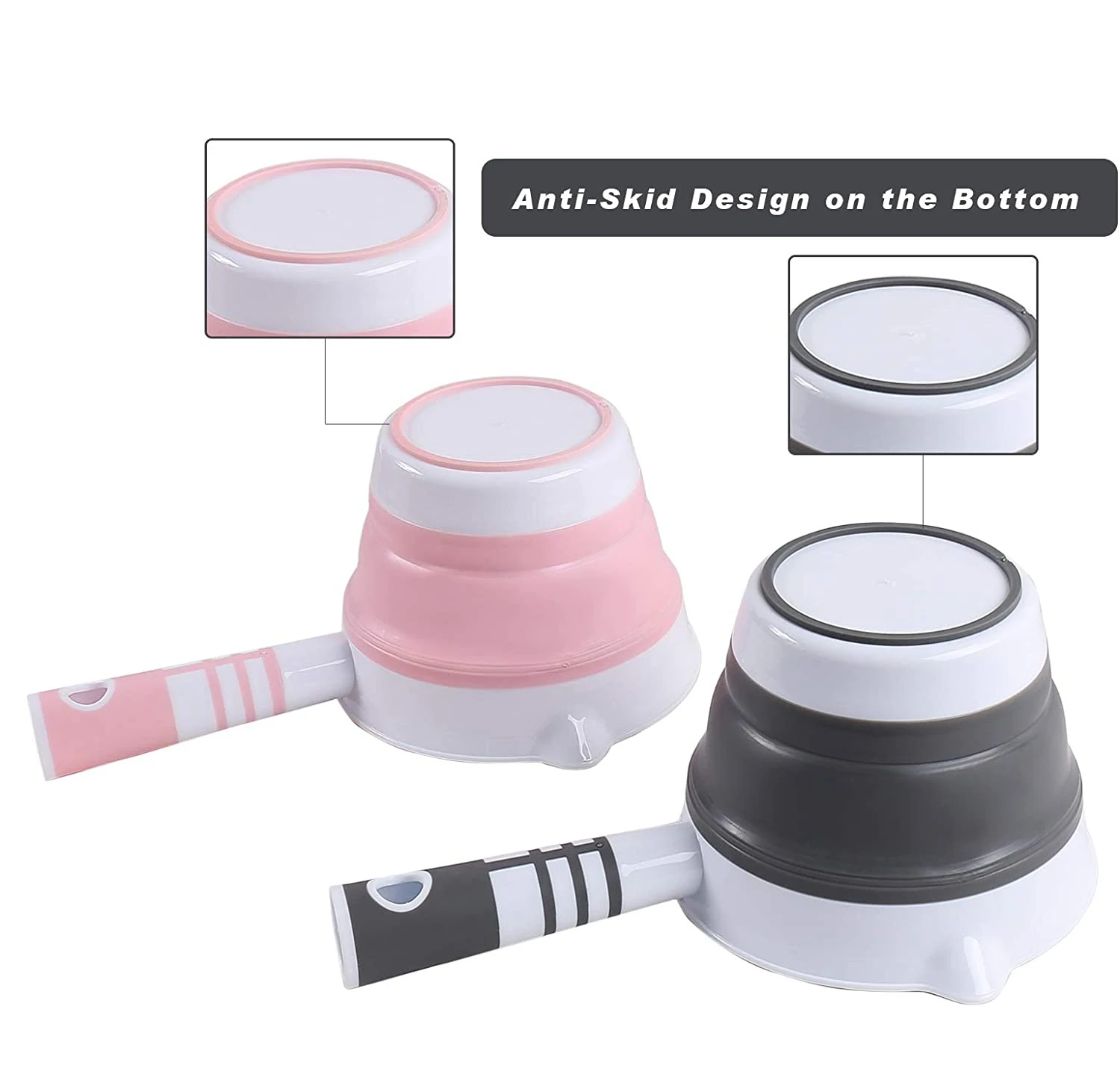 Fold-able Water Ladle Collapsible Water Scoop Dipper Folding Bath Spoon Ladle Space Saving for Kitchen Bathroom