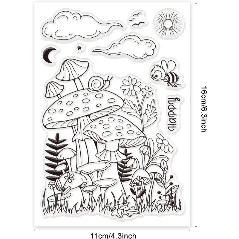 Timbri Trasparenti In Silicone Per Scrapbooking E Cardmaking: Set Fai-da-Te Con Motivi Riutilizzabili. Morbidi, Facili Da Usare Su Blocchi Acrilici. Ideali Per Album E Decorazioni. - 3