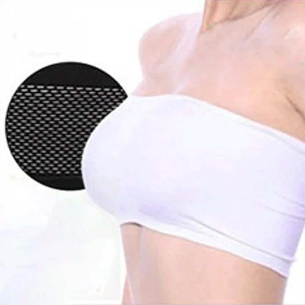 New Women Lace Stretch Skin-Friendly Strapless Bra Strapless Breathable Crop Tank Tops Camisole Bras Bottom Female Bra Tube Tops