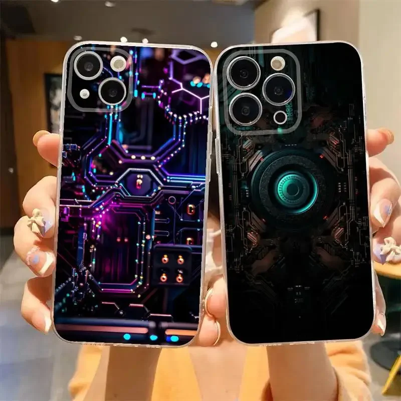 

Science Fiction Fantasy Cool Core Phone Case For iPhone 11 12 Mini 13 14 15 Pro XS Max X 8 7 6s Plus 5 SE XR Transparent Shell