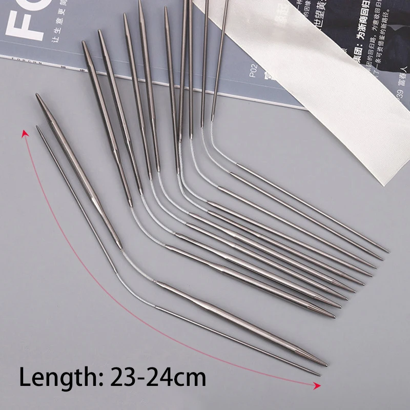 Set 7 Ferri Da Maglia Circolari Acciaio Inox - Per Calze E Maniche | Regalo Per Knitting