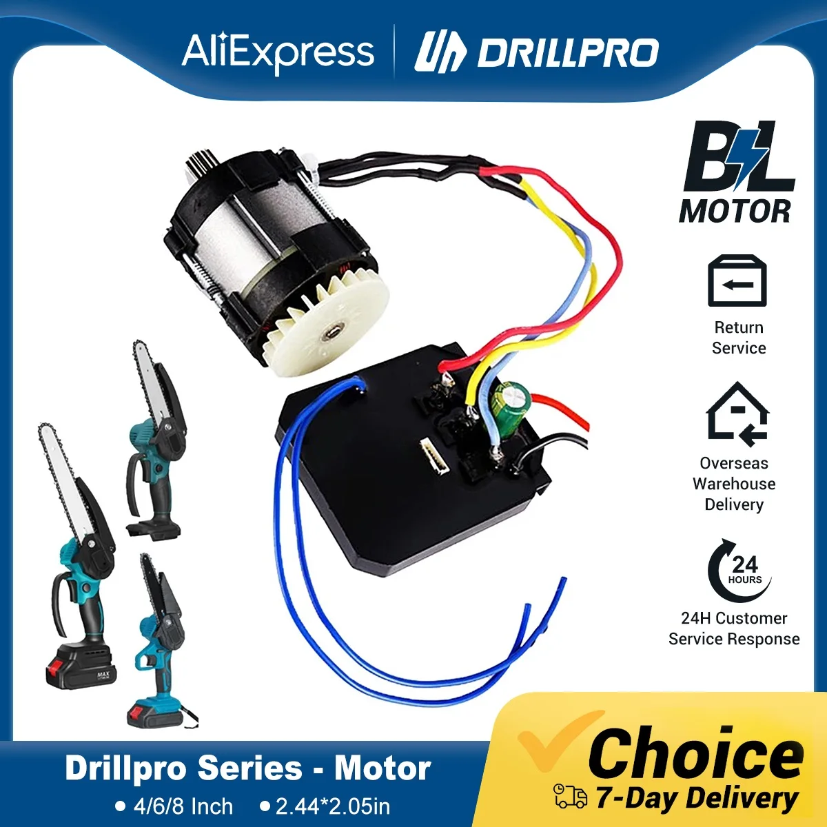 

Беспроводная электрическая бензопила Drillpro 4/6/8 дюйма, модернизация, бесщеточный двигатель, замена цепной пилы, Одноручная пила, электроинструмент