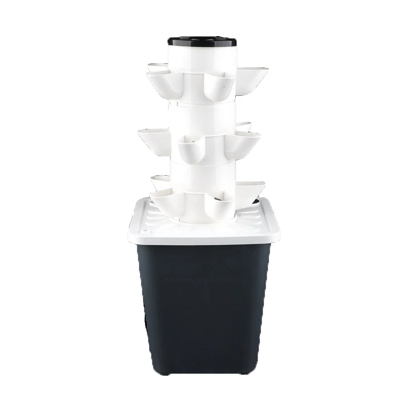 DIY Vertical Tower Planters With 5Holes Detachable PP Colonization Cups Indoor Soilless Vegetable Planting Hydroponic System