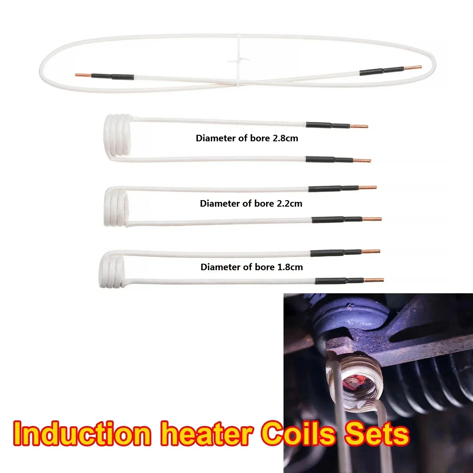 4Pcs Induction Bolt Heaters Coils Electric Flameless Heating Element Magnetic Induction Heater Kit Car Repair Tools