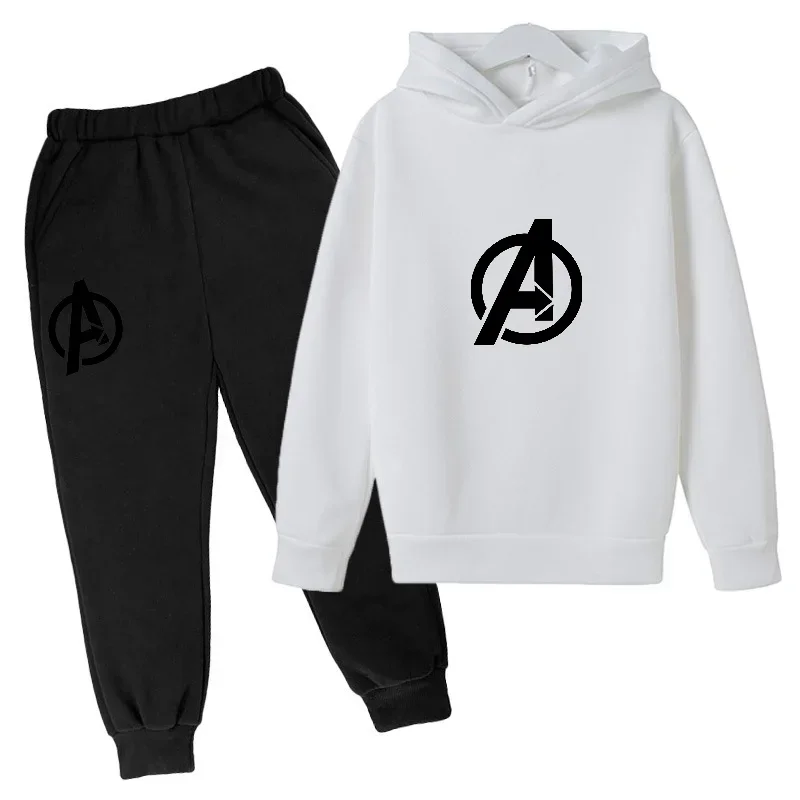 thumbnail image 1 of Sudadera y pantalón de primavera y otoño para niños, traje de 2 piezas, ropa para niño y niña, diseño estampado, sudadera con capucha, chándal informal, traje deportivo, 1 of 5