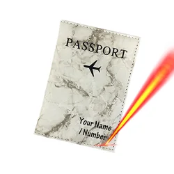Customized Pink Passport Cover with Personalized Names (GRAY)