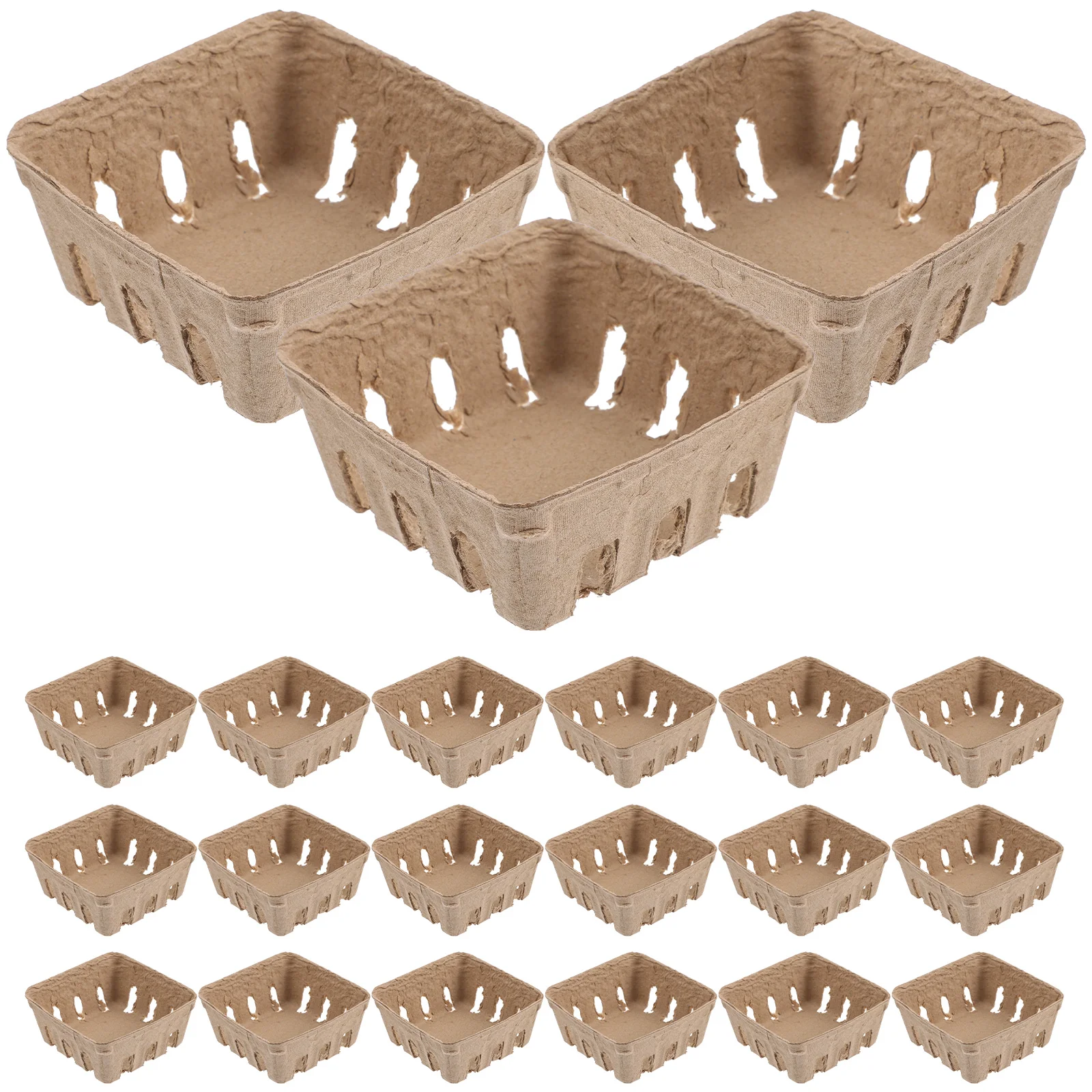 Fruit Storage Baskets Food Storage Organizer Paper Pulp Berry Tray Market Basket Kitchen Essentials for Kitchen Restaurant