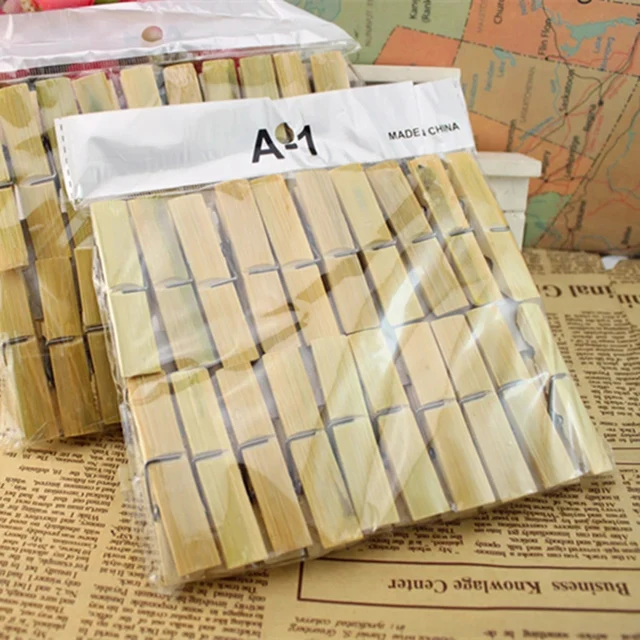 20 db Természetes Bambuszruhák Csapja Fa Zokni Ágynemű Szélálló Csapok Ruhacsipeszek Kézműves Klipek Háztartási Szerszámok Otthoni Kiegészítők