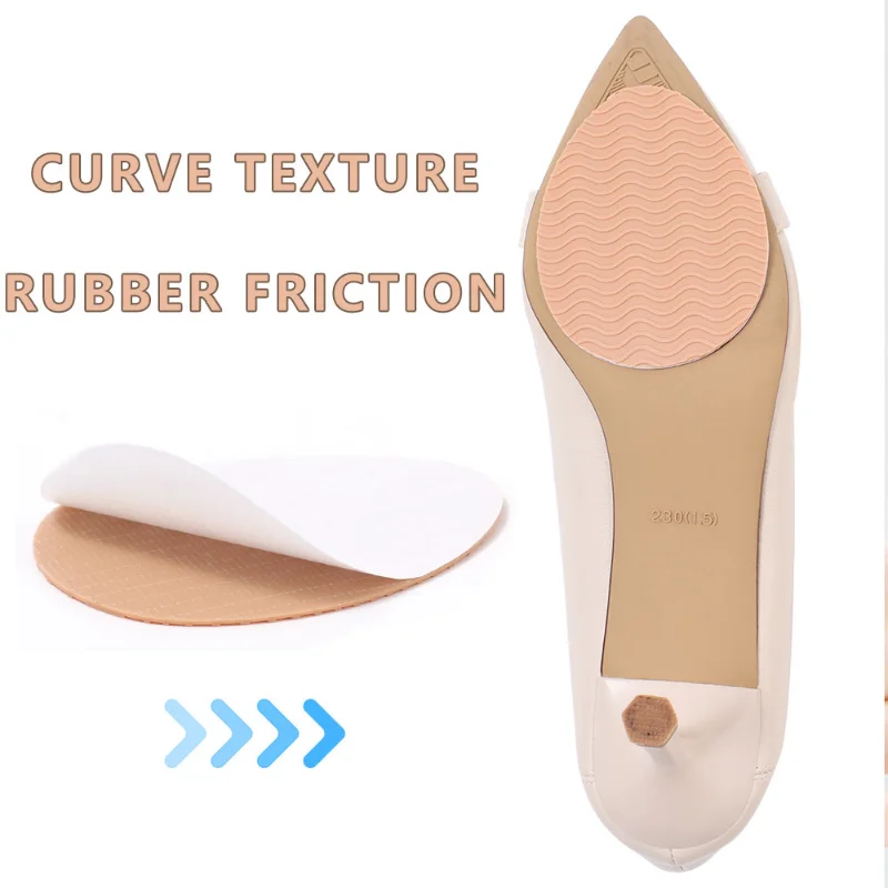 2PCS Shoe Sole Protector Anti-Slip Replacement Rubber Soles Outsoles for Shoes Repair Mat High Heels Self-Adhesive Bottom Sheet