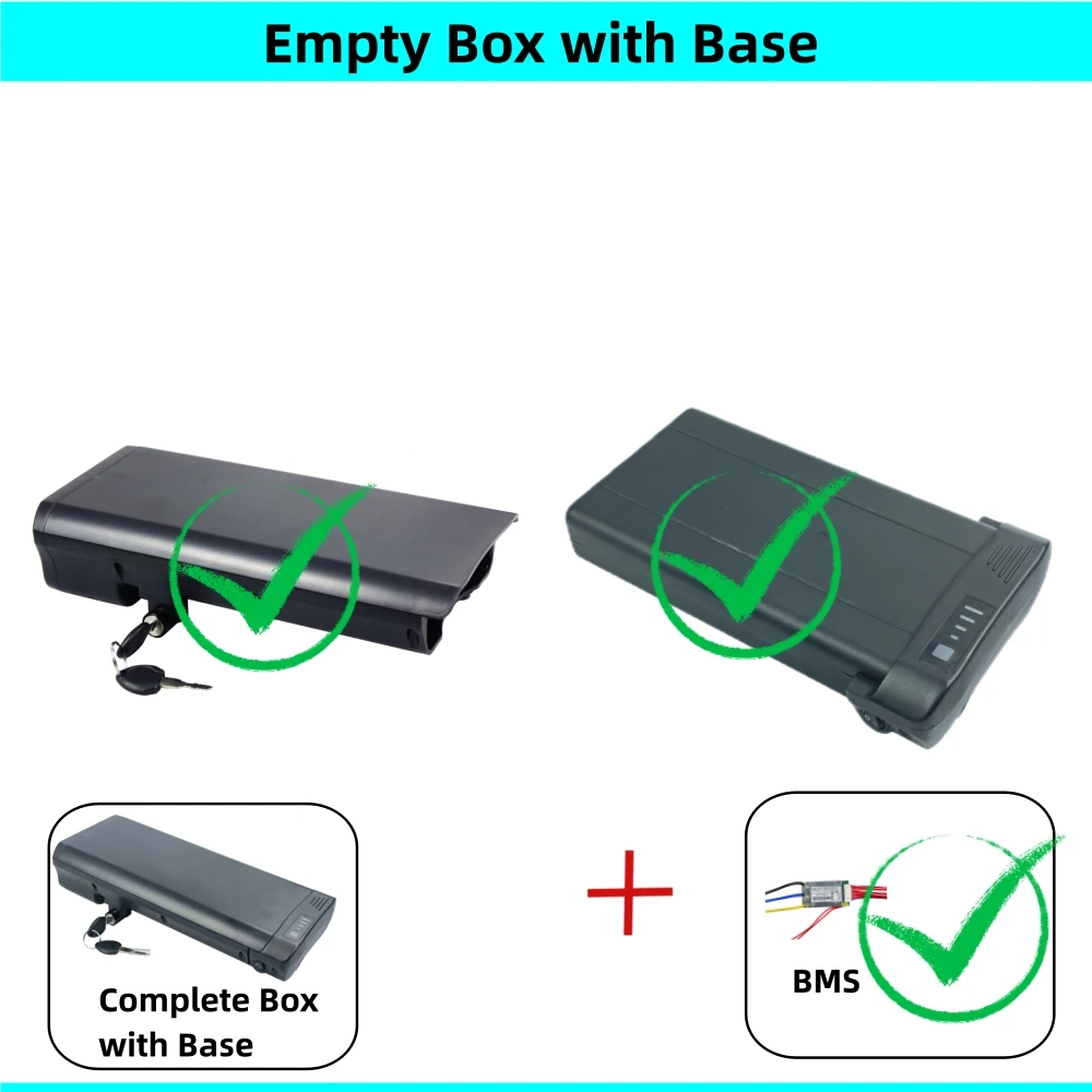Folding City Bike E-Bike Battery Housing Case - Rear Rack Carrier with Mounting Base (Not a Battery)