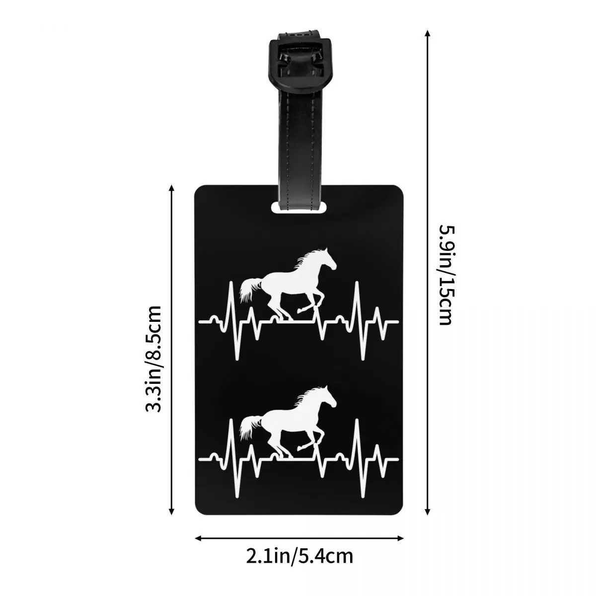 Custom Horse Heartbeat Luggage Tag for Suitcases Riding Privacy Cover Name ID Card