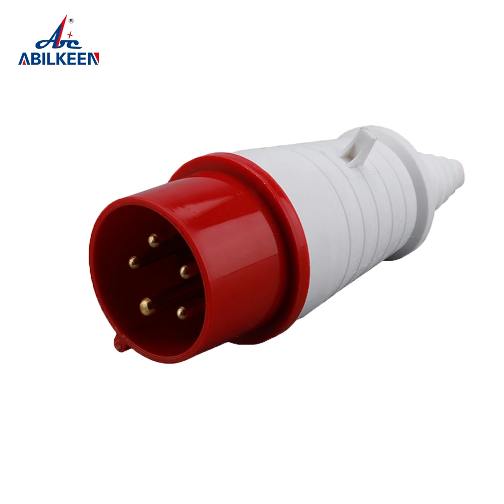 

10Pcs Industrial Waterproof Connector 4-Pin 5-Pin Male Connector Red Shell 16A-32A Cable Conversion Connector