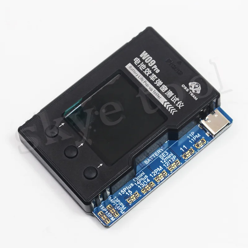 OSS W09 Pro V3 배터리 수명 테스터 (아이폰 11-15PM 건강 데이터 수정, 100% 효율 도구)