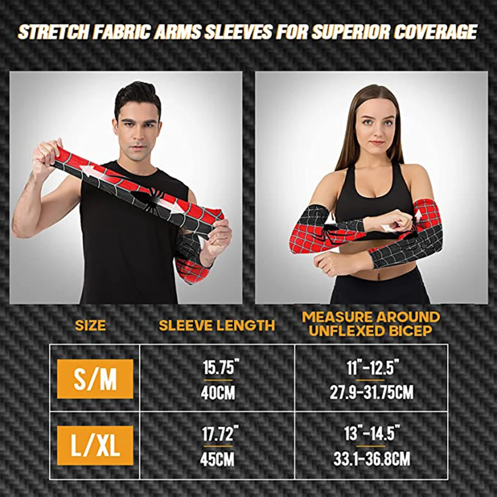 Summer Spider Arm Warmers Sport Arm Sleeves Manga Para Brazo Cycling Running Bike Elbow Sleeve Sunscreen Cuff Tattoo Guard Men 3