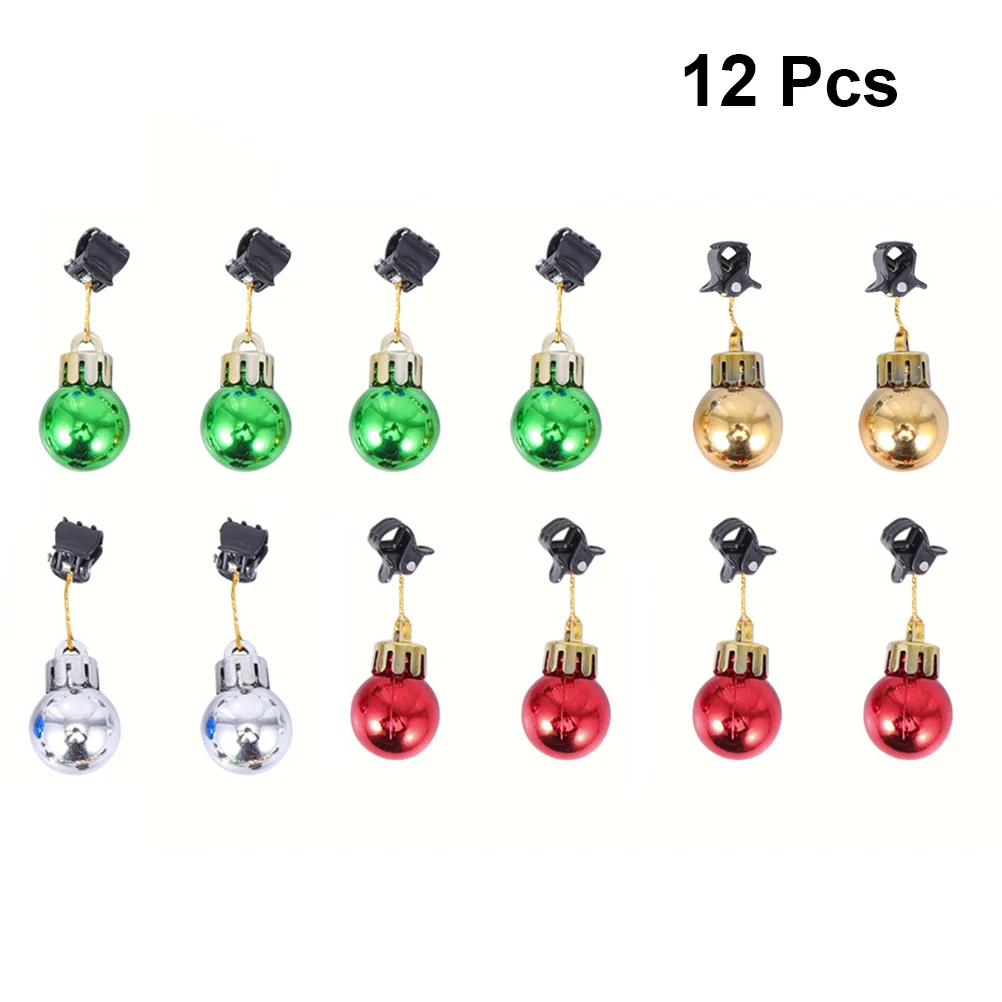 12 Pcs Christmas Balls Decorations Hanging Beard Clip nament Pendant Home Decor Holiday Garland Accessories Christmas Theme 2