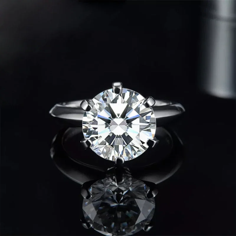 Sparking 5CT Moissanite Rings For Women Engagement Wedding Band 925 Sterling Silver Classic Romantic 6 Claws Ring Jewelry Gift 3