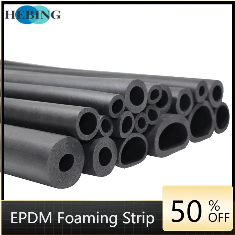 Neoprene Macio Preto Personalizado Espuma Plástica Nbr Tubo de Isolamento Térmico Sleeving Epdm Foam Epdm Mangueira Comprimento 1m a 3m