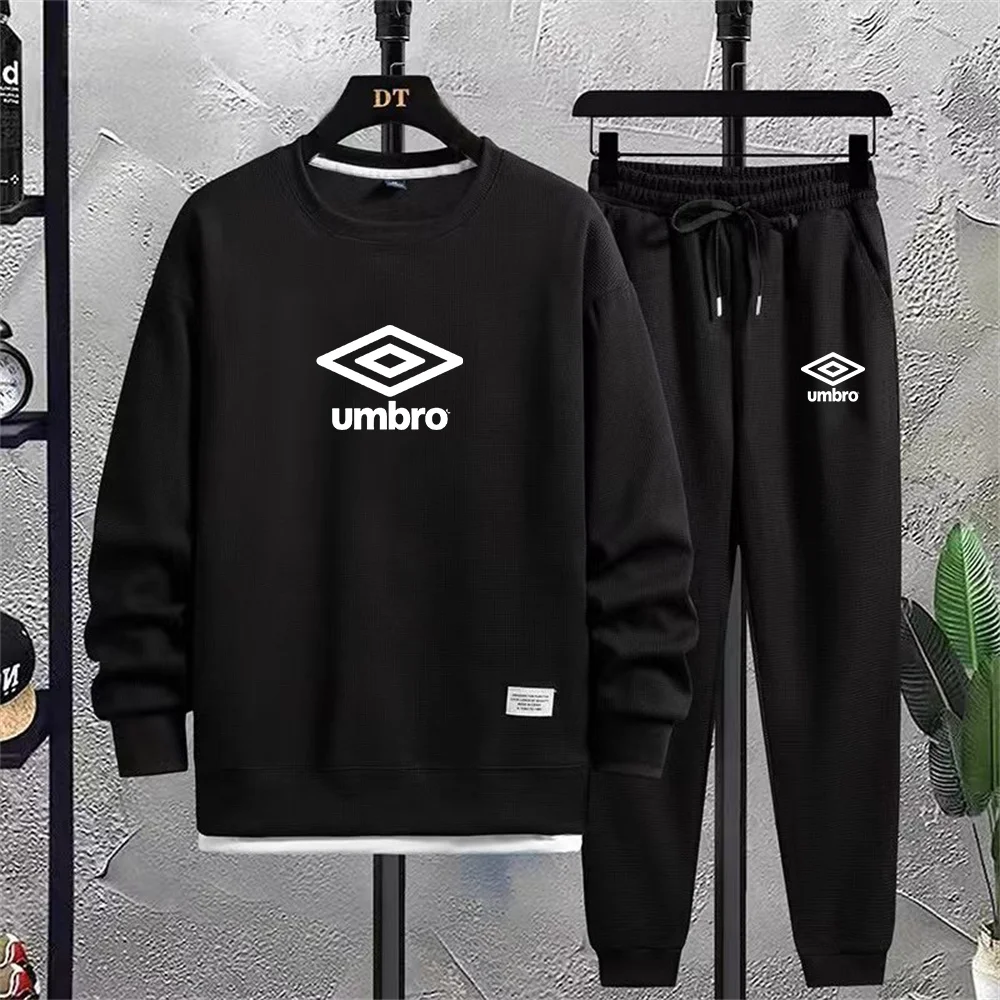 Spring and Autumn Men's Waffle Suit Football Sportswear Outdoor Running Suit Fashion Couple Suit Casual Men's Clothing