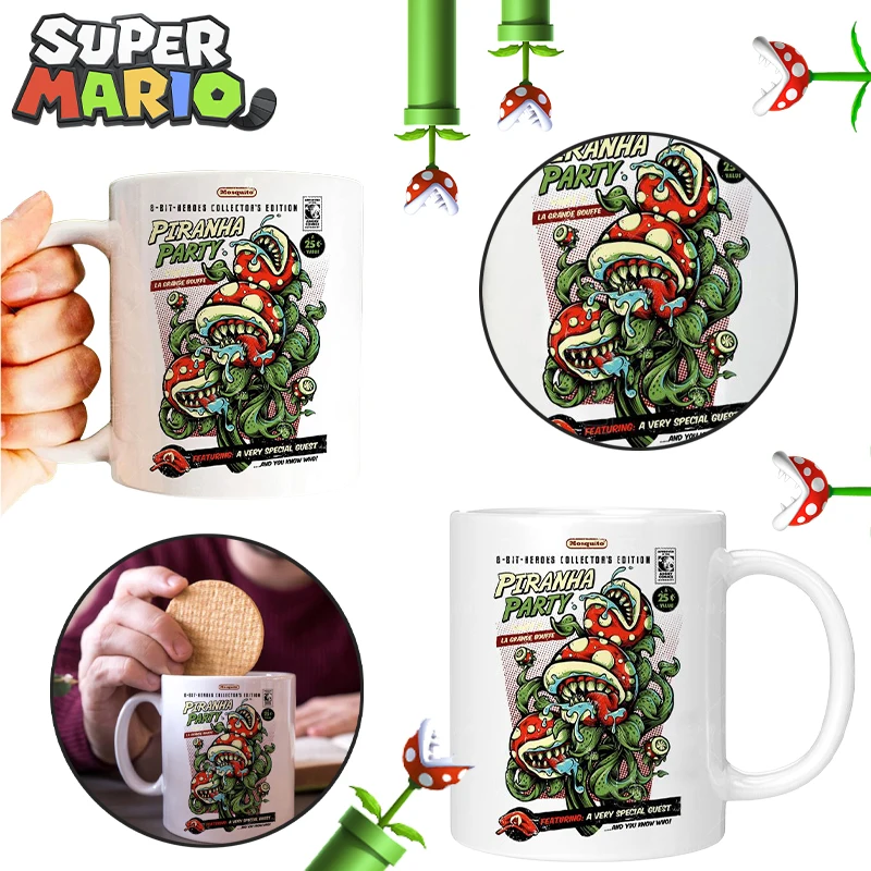 400Ml Super Mario Piranha Cartoon Ceramic Mug Anime Coffee Milk Tea Cup Gioco Divertente Bambini Colazione Avena Water Cup Drinkware