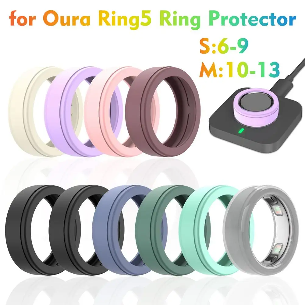 Cover Protettiva in Silicone Morbido per Oura Ring 5, Anello Intelligente Anti-Caduta, Anti-Polvere, Anti-Graffio, Effetto Pelle - immagine 2