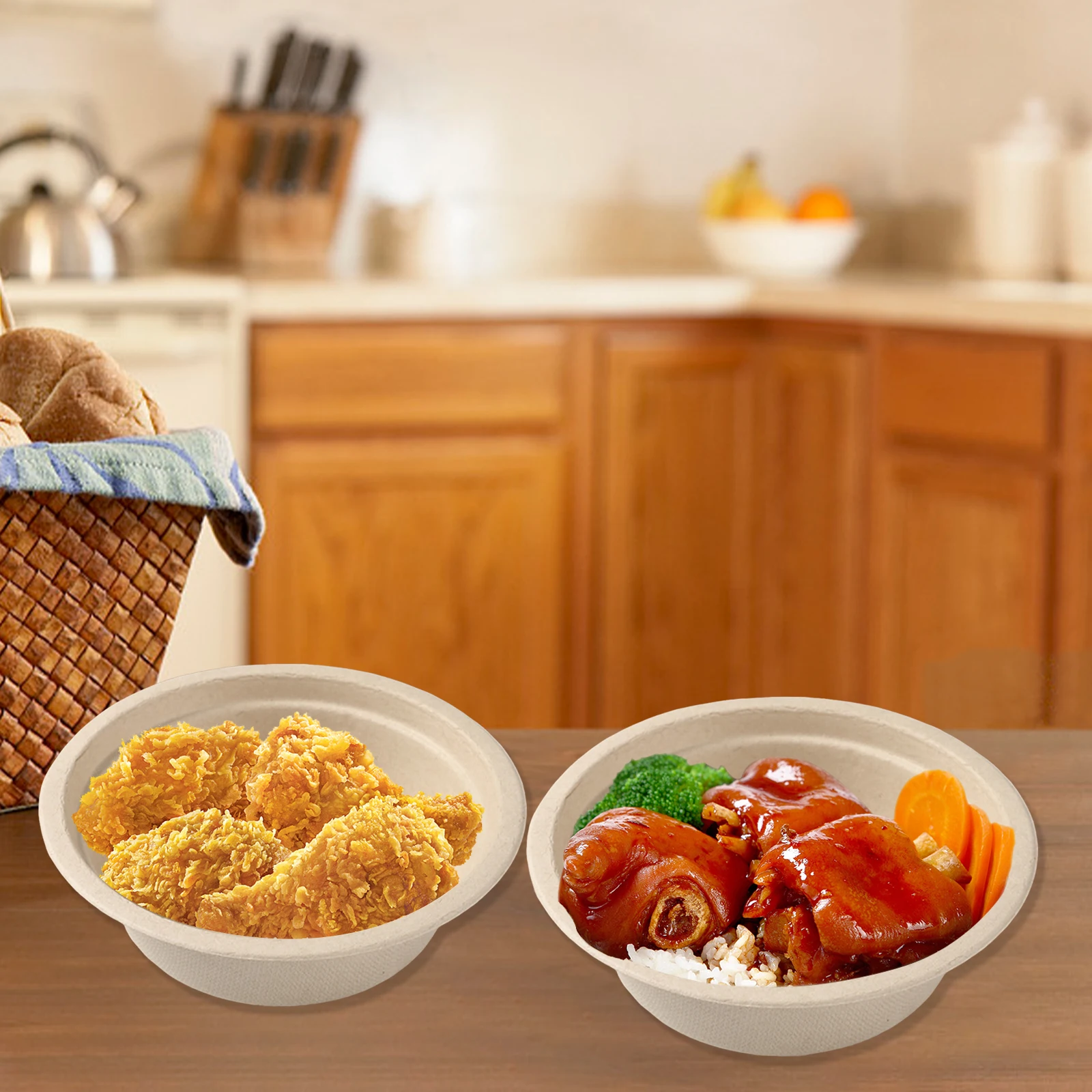 50PCS Disposable Plates Compostable Paper Tableware Set Ecological Degradable Birthday Dinnerware for Camping Picnics Party