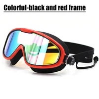 Big frame Professional Swimming Waterproof soft silicone glasses swim Eyewear Anti-Fog UV men women goggles color lens 1