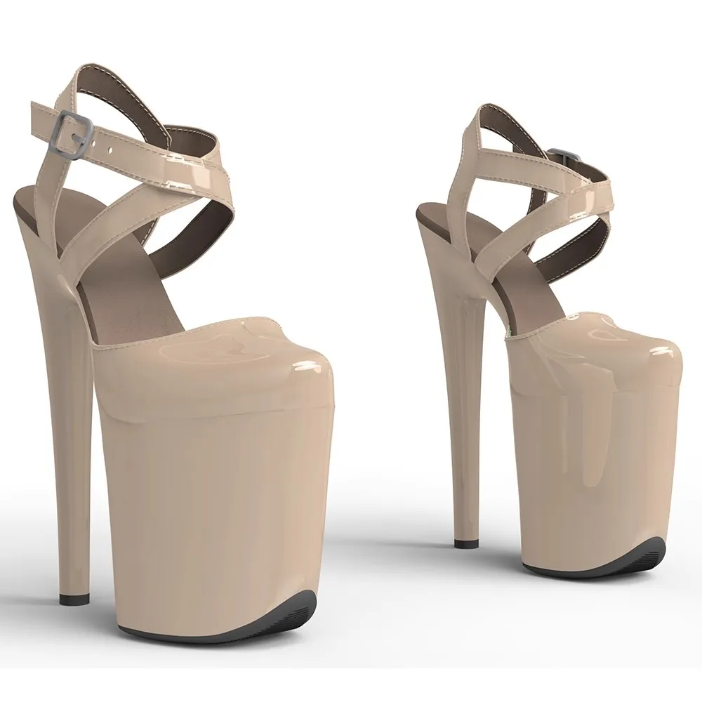 

Model Shows Wome Fashion 20CM/8inches PU Upper Platform Sexy High Heels Sandals Pole Dance Shoes 331