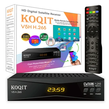 Koqit V5H H265 HEVC DVB S2 Ricevitore satellitare Ricevitore TV Smart Meecast FTA Ricevitore TV satellitare digitale DVB-S2 Sat Finder