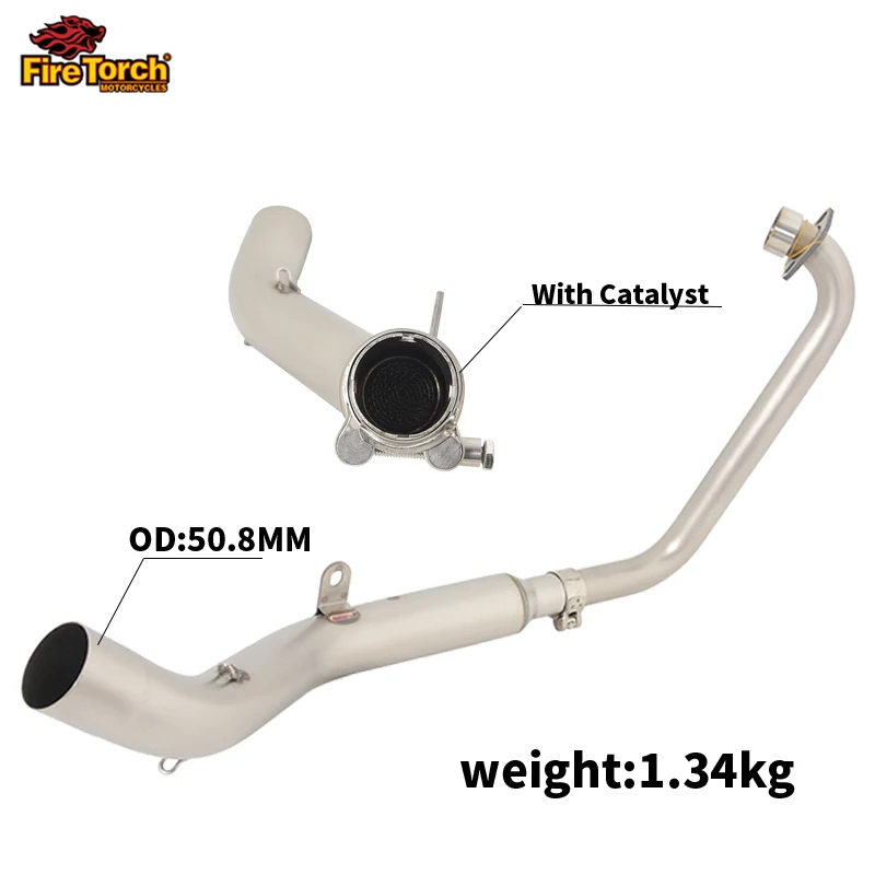 Фото Для zontes ZT125 U1 G1 Z1 Z2 2021 2022 мотоциклетная выхлопная труба, полностью Модифицированная Передняя Соединительная труба с глушителем катализатора №3