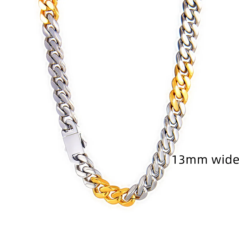 Stainless Steel Does Not Fade Fashion Punk Style Cuban Necklace Ins High-end Hip-hop Titanium Steel Necklace for Men and Women