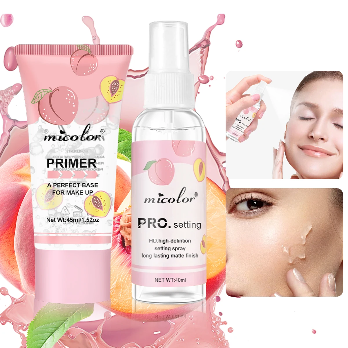 Fresh Fruit Transparent Gel Makeup Front Milk Setting spray Small Set Priming, Moisturizing, Non sticking Powder, Keep Makeup Fi 3