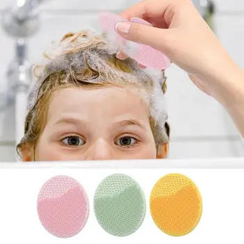 Spazzola da bagno per bambini in silicone Scrubber per capelli per bambini Massaggiatore per cuoio capelluto e spazzola Pettine Scrubber per bagno Shampoo Spazzole Massaggio per capelli pulito