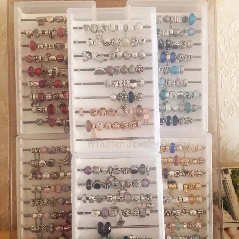 Acrylic Box Charm Beads Bracelet Ring Holder Jewellery Organizer Jewelry Tray Diy Finding Display Stand Storage Case Rack