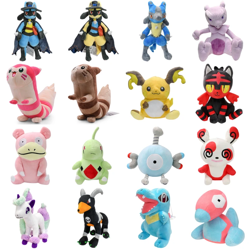 25 Stili Pokemon Mewtwo Lucario Lucido Furret Galarian Ponyta Pied Oom Peluche Carino Snorlax Totodile Steelix Peluche Bambola