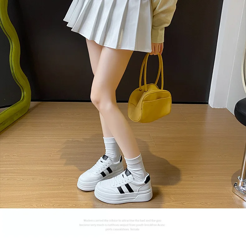 Dames platform sneakers wit met veters en zachte zool_voghion.com