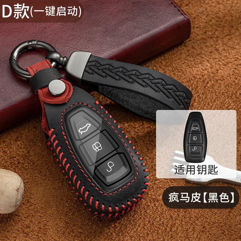 Custodia in vera pelle per telecomando per Ford Focus 3 4 ST Mondeo MK3 MK4 Fiesta Fusion Kuga 2013 2014 2015 2017 2018 -