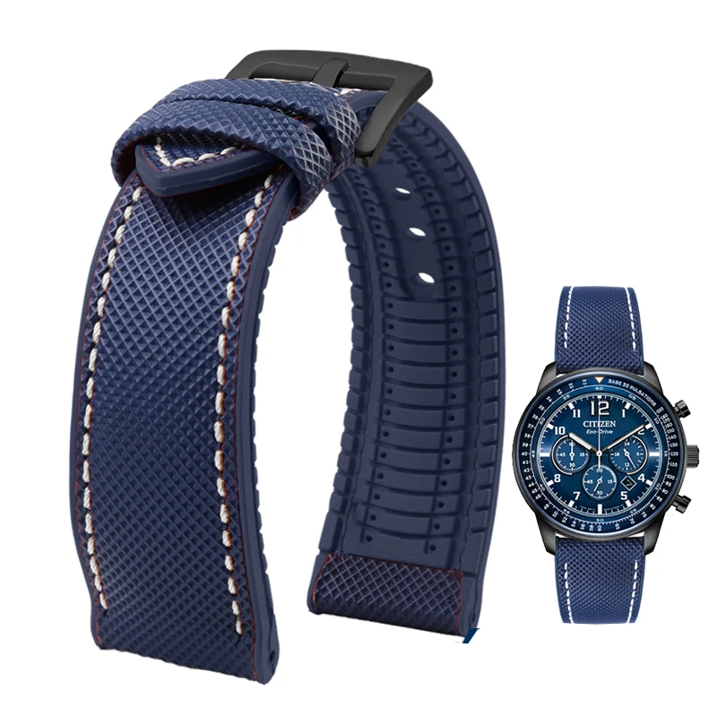 Premium Nylon-Silicone Waterproof Watch Strap for Men - 19mm, 20mm, 22mm Rubber Wrist Band Accessories