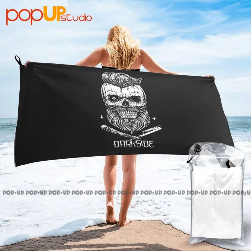 Darkside Beard Barber Razor Skull Biker Rockabilly Quick Dry Towel Soft Outdoor No Fading Good Quality