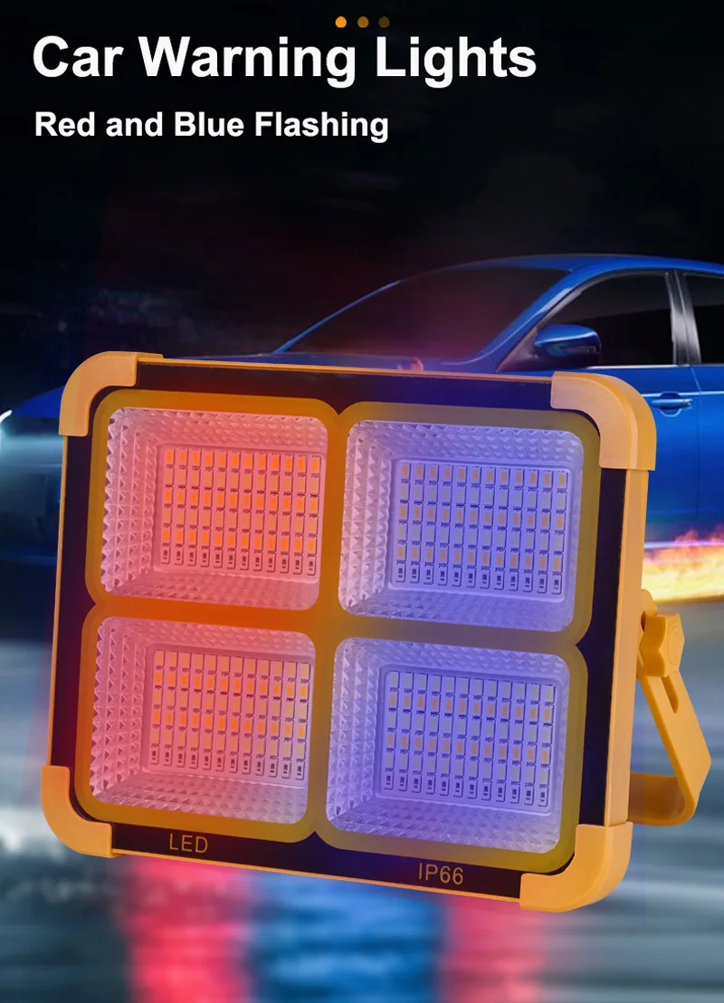 Description Picture 4 of item2000Watt Solar Outdoor Camping Light Portable Lantern Emergency Floodlight USB Tent Work Lamp Flashlight Warnning  Lighting SOS