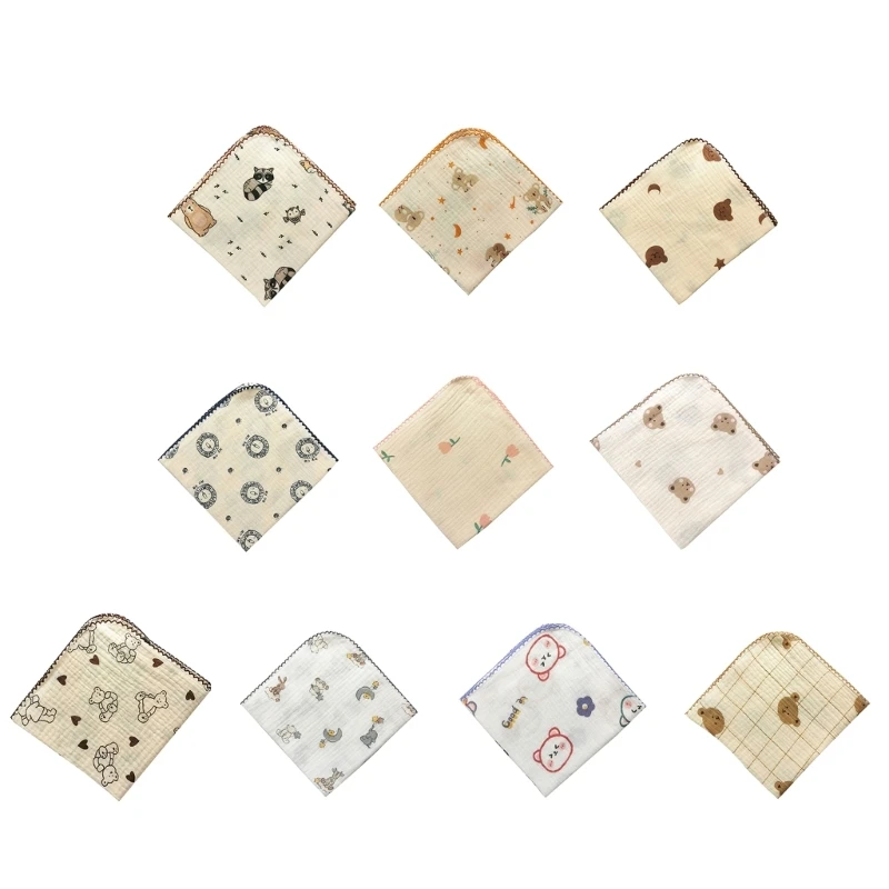 Cotton Face Towel Newborn Baby 4-layer Muslin Bib Handkerchief Saliva Towel