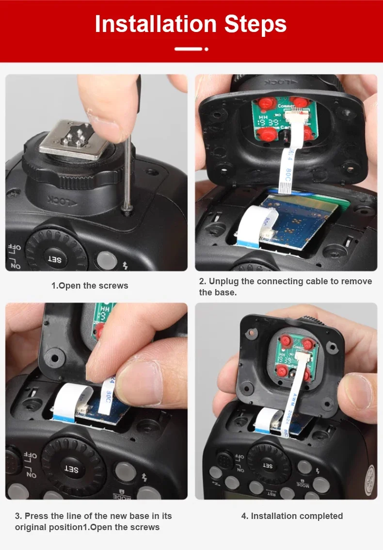 SOONPHO Flash Light V1 V860III Hot Shoe Replace Photogrphy Accessories Compatib