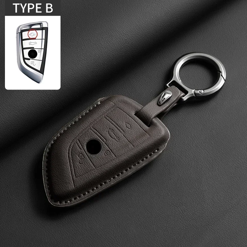 Premium Leather Car Key Case Cover with Sleek Design