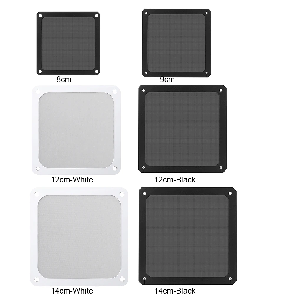 1-5Pcs 8-14cm Magnetic Dust Filter PC Case Dustproof Mesh Cover PC Case Cooling Fan for Power Supply Cooling Accessories